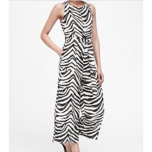 Banana Republic Zebra jumpsuit with wide pant leg